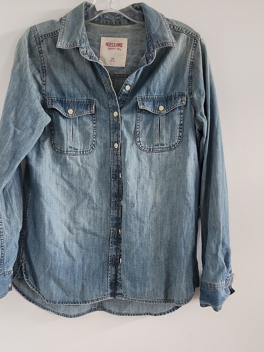Mossimo Light Blue Denim Button-Down Shirt